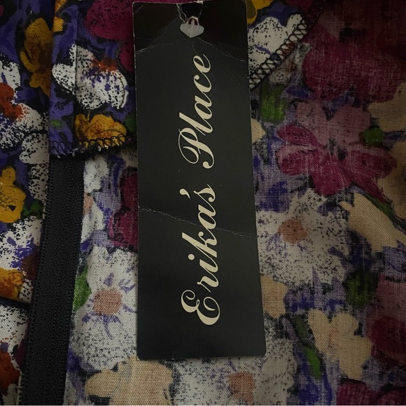 Vintage Erica’s Place Floral Rayon 3 Piece Appearance Dress Size L - Picture 8 of 9